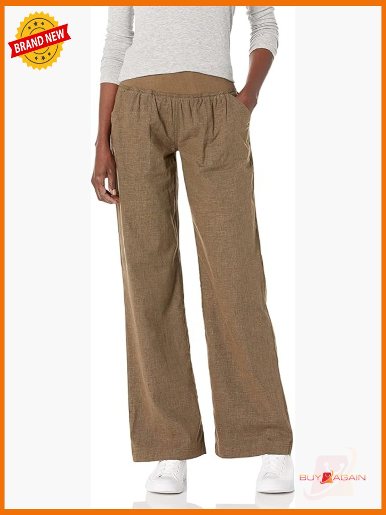 Hemp-Blend Mid Rise Wide Leg Harem Pant With Drawcord